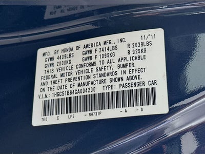 2012 Honda Accord Base