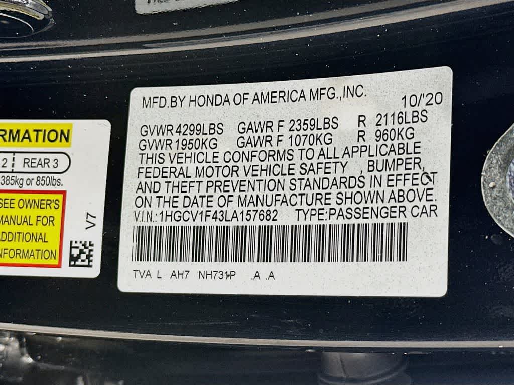 2020 Honda Accord Sedan EX