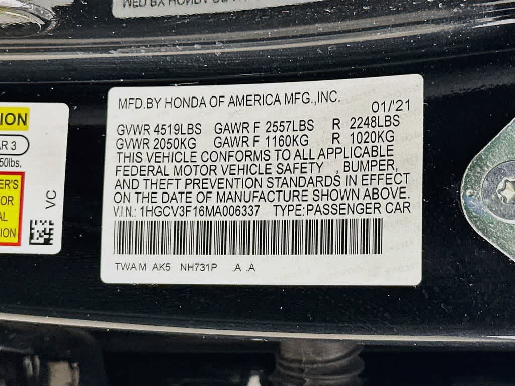 2021 Honda Accord Hybrid Base