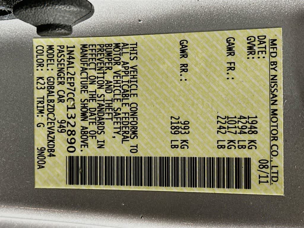 2012 Nissan Altima 2.5 S