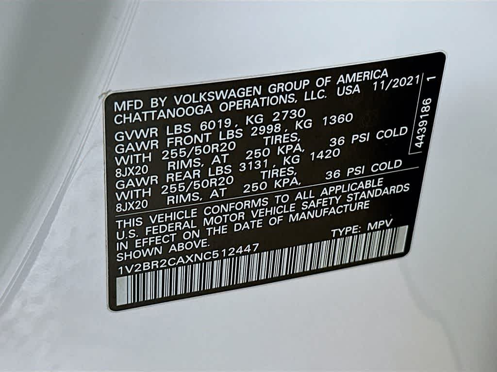 2022 Volkswagen Atlas 3.6L V6 SEL