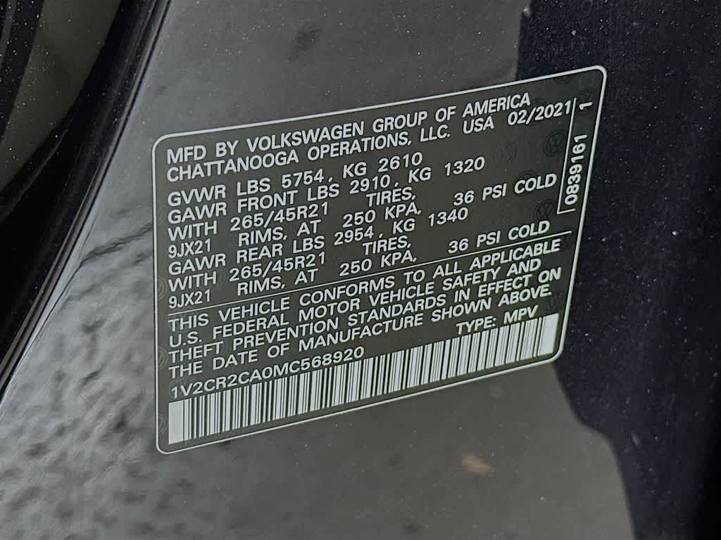 2021 Volkswagen Atlas 3.6L V6 SEL R-Line