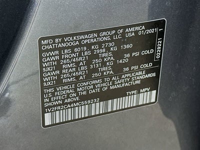 2021 Volkswagen Atlas 3.6L V6 SEL Premium R-Line
