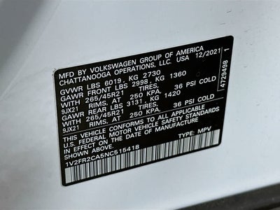 2022 Volkswagen Atlas 3.6L V6 SEL Premium R-Line