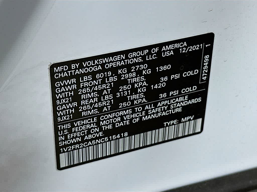 2022 Volkswagen Atlas 3.6L V6 SEL Premium R-Line