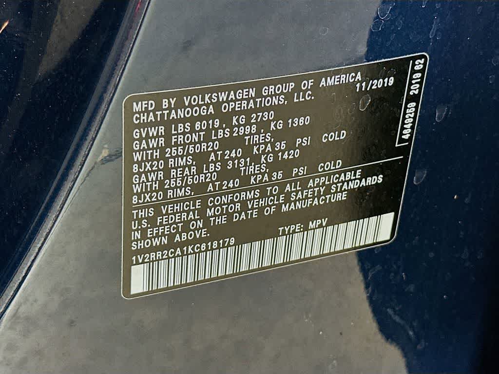 2019 Volkswagen Atlas 3.6L V6 SEL R-Line