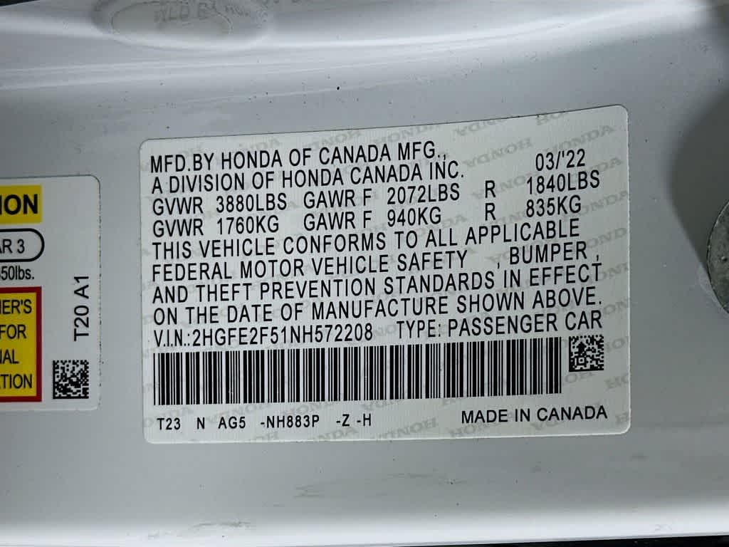 2022 Honda Civic Sport