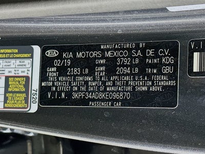 2019 Kia Forte S