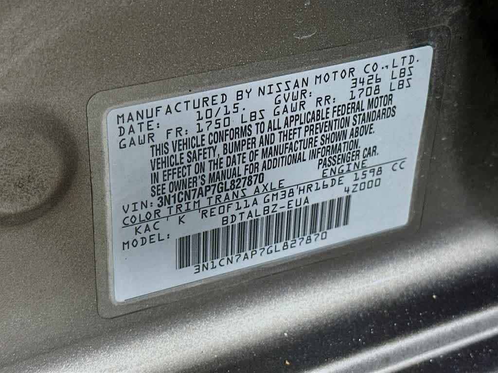 2016 Nissan Versa SV