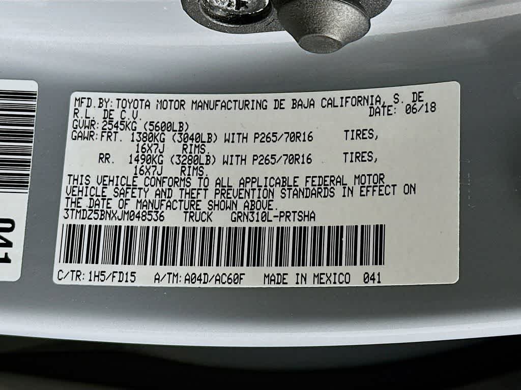 2018 Toyota Tacoma TRD Off Road