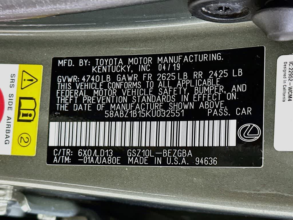 2019 Lexus ES 350 Base