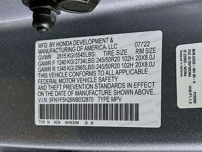 2022 Honda Pilot Special Edition