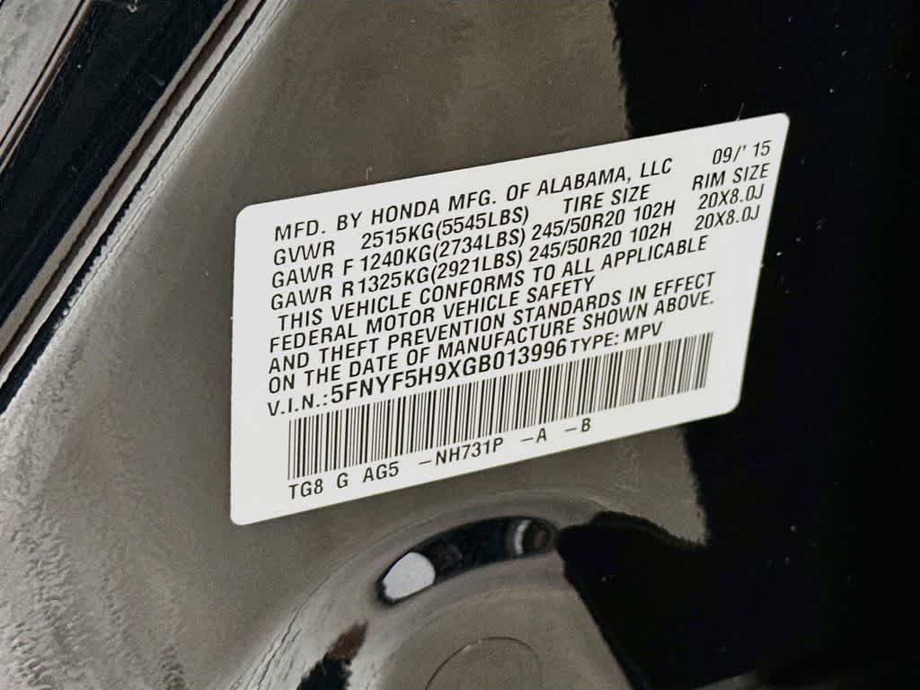 2016 Honda Pilot Touring