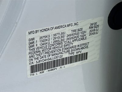 2020 Acura MDX w/Technology Pkg