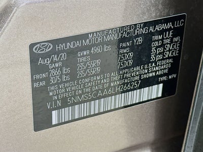 2020 Hyundai Santa Fe Limited