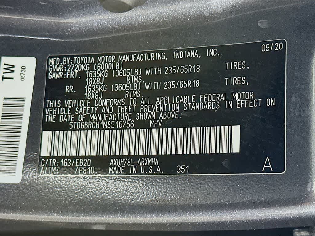 2021 Toyota Highlander Hybrid XLE
