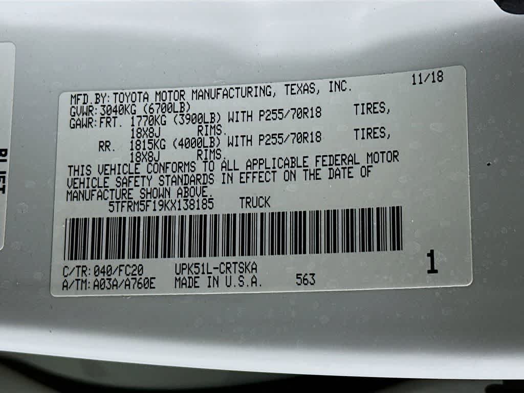 2019 Toyota Tundra SR5