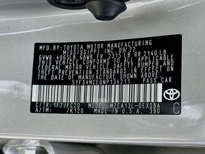 2022 Toyota Corolla SE