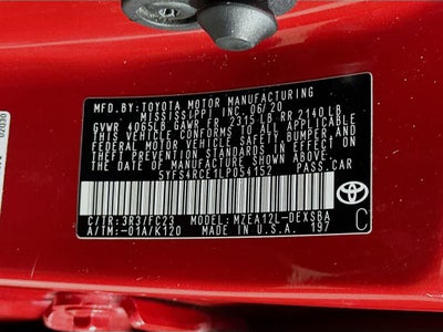 2020 Toyota Corolla SE