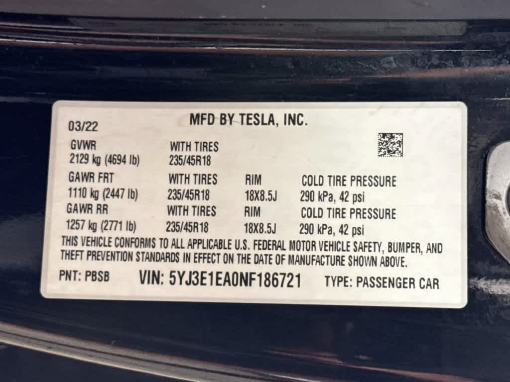 2022 Tesla Model 3 Base