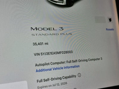 2021 Tesla Model 3 Standard Range Plus