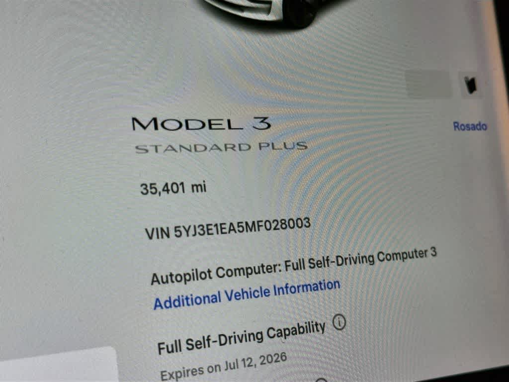 2021 Tesla Model 3 Standard Range Plus
