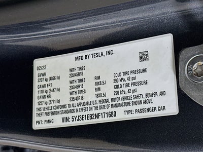 2022 Tesla Model 3 Long Range