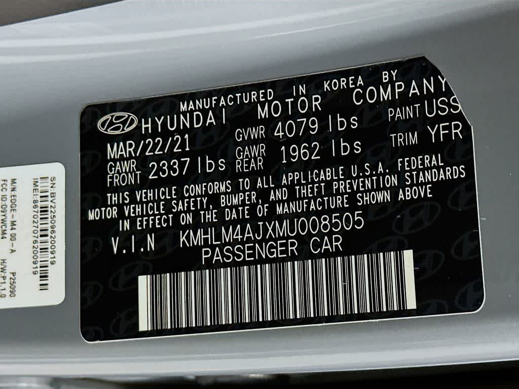2021 Hyundai Elantra Hybrid Blue