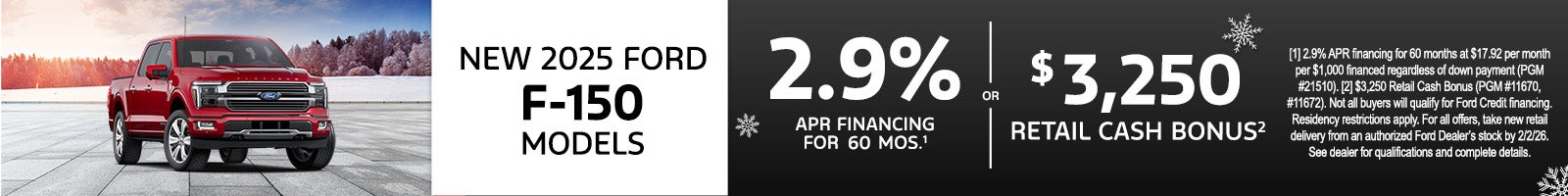 New 2025 Ford F-150 Models